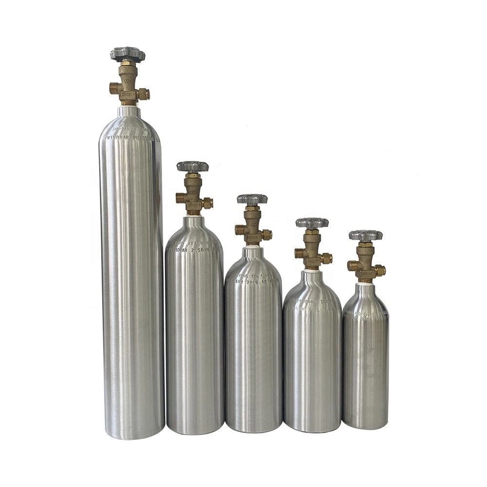 Medical Aluminum Oxygen Cylinders 5L with Pin Index Oxygen Valves Cga870